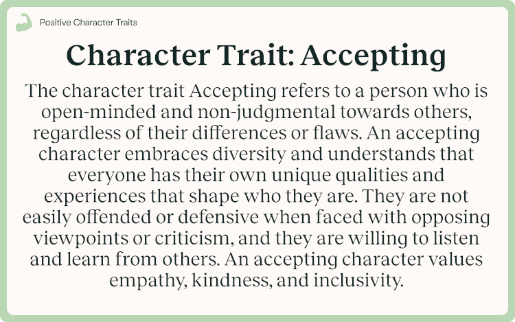 Character Trait Accepting