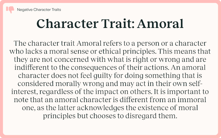 Character Trait Amoral