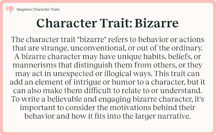 Character Trait Bizarre