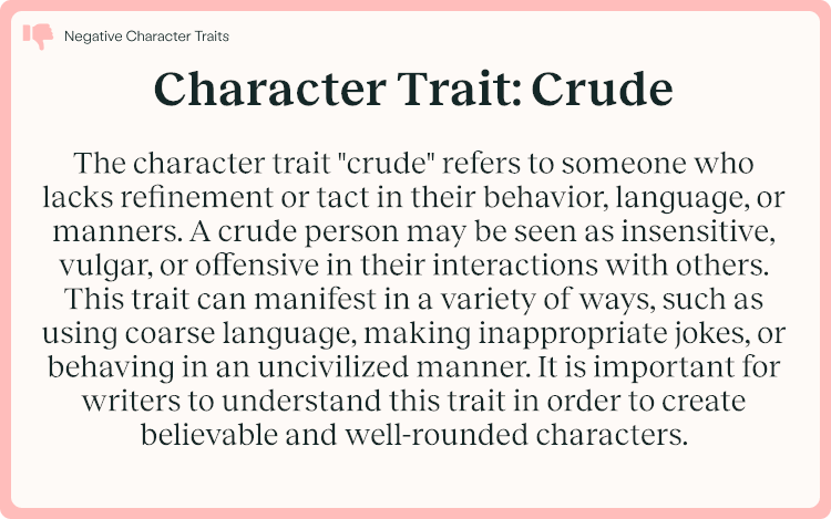 Character Trait Crude