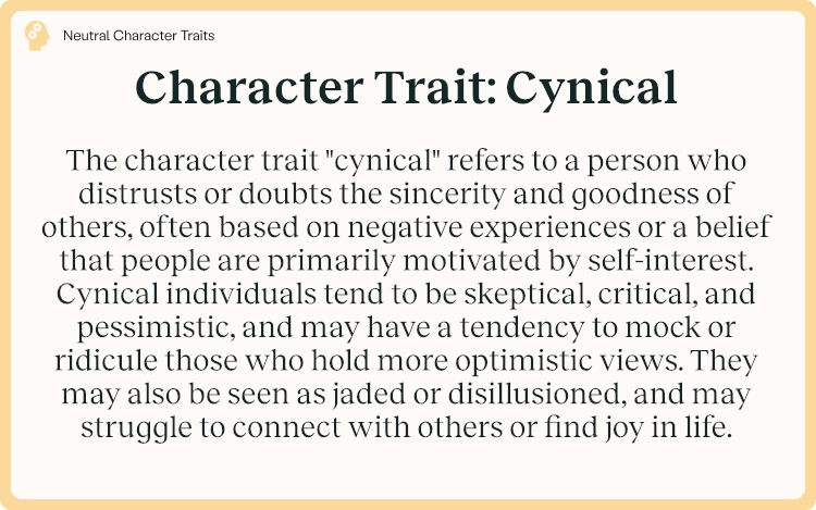 Character Trait Cynical