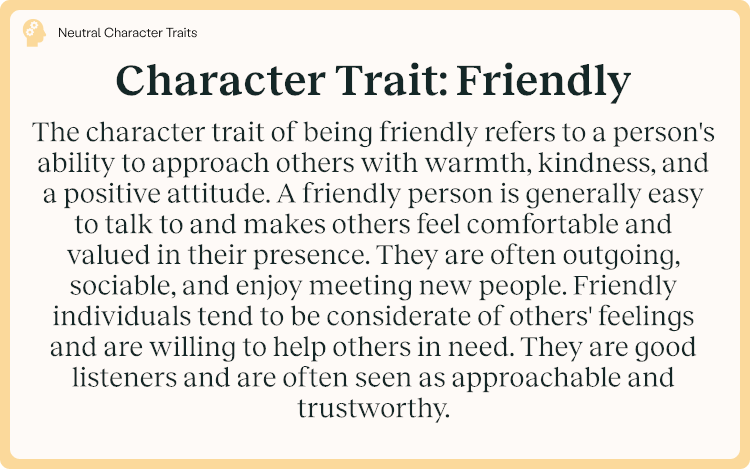 Character Trait Friendly