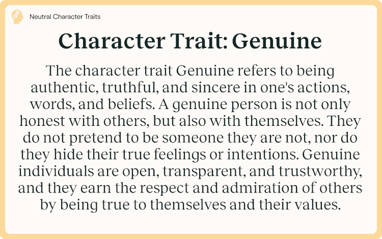 Character Trait Genuine