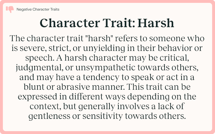 Character Trait Harsh