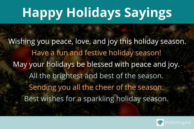 happy holiday sayings