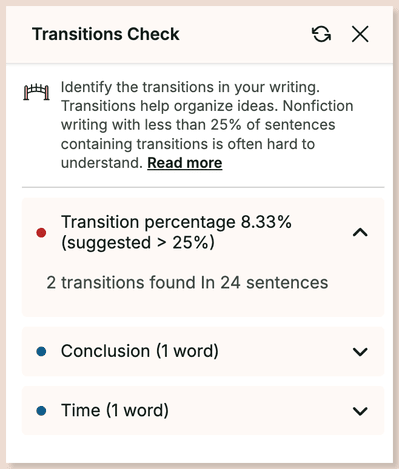 Transition report